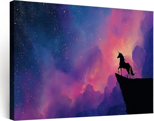 Toile licorne fantastique pour décoration murale de chambre à coucher