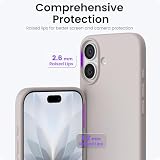 ORNARTO Etui kompatybilne z iPhone'em 17 16,002 cm, smukłe, wykonane z płynnego silikonu, 3-warstwowe, z pełnym pokryciem, miękki żel gumowy, etui na telefon 16,002 cm - szary kamień