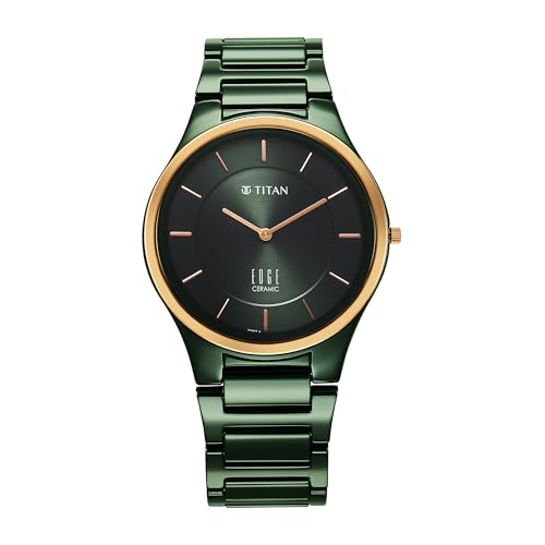 EDGE Titan Bicolour Quartz Analog Green Dial and Green Ceramic St...