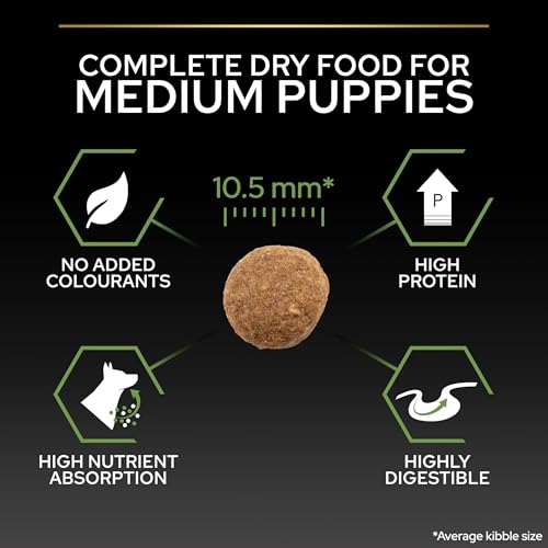 Pro Plan Medium Puppy Healthy Start, Welpenfutter trocken, reich an Huhn, 1er Pack (1 x 12 kg)
