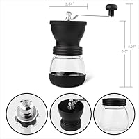 VIA CREMA Kaffeemühle Manuell, Handkaffeemühle Keramikmahlwerk. Coffee Grinder Manual Adjustable Ceramic Blades – Ansicht 3