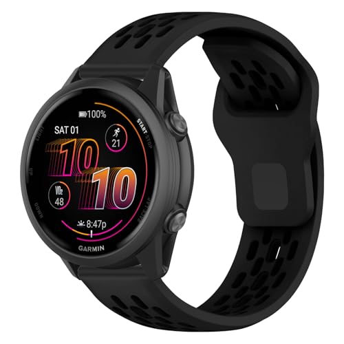 [KiimLaa] 20mm �V���R���o���h Garmin Forerunner 165 Music/Forerunner 570 42mm / Forerunner 245 / 645 �Ή� ���v�x���g �X�}�[�g�E�H�b�` �����o���h �������߉\ �h�� 