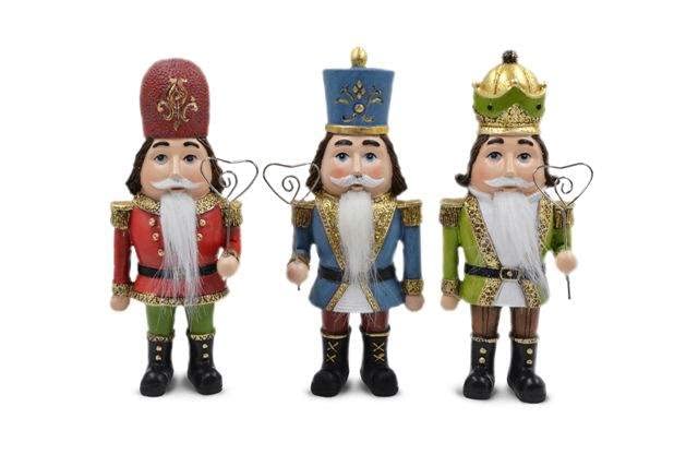 Casse-noisette Soldatino 22 cm figurine en bois coloris mix décor de fête
