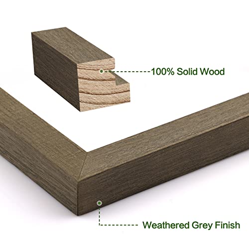 Emfogo 4X6 Picture Frame, Pack Of 2 Photo Frame With Real Glass, Solid Wood Rustic Picture Frames 4X6 Display For Wall Decor (Weathered Grey) #TOP3