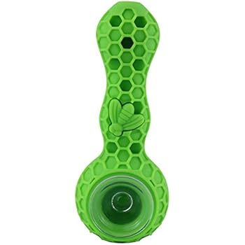 Silicone Pipe Tabacco Pipes for Smoking-Tobacco Bowl，Clean Cover and Decorative Bowl Inside… (Green)