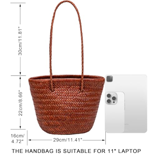 Image of Woven Tote Bag For Women, Fashion Crossbody Shoulder Bag, Casual Top-handle Handbags, and Travel Purses Phone Bag