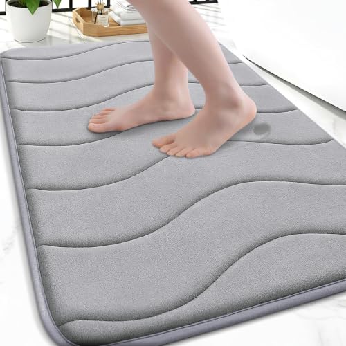Image of Smiry Memory Foam Bath Mat 32x20, Extra Soft and Absorbent Bathroom Mats