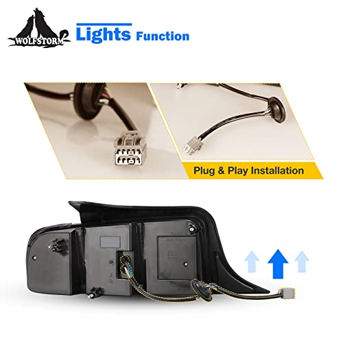 Wolfstorm Led Tail Light For 2010 2011 2012 2013 2014 Ford Mustang With Sequential Turn Signal Function Design,Daytime Running Light,2010-2014 Ford Mustang Led Tail Lamp Replacement Assembly,1 Pair #TOP3