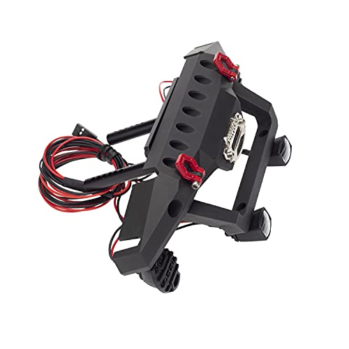 Treehobby Aluminium Alloy Anti-Collision Front/Rear Bumper Protective Bar With Led Lights Compatible With Axial Scx10 90046 Trx-4 Scx10 Iii Ax103007 1/10 Rc Crawler Car Upgrade Parts (Front Bumper) #TOP1