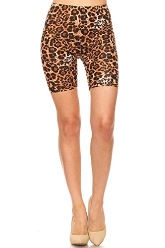 Activewear Workout Cycling Yoga Running Biker Shorts Animal Brown M