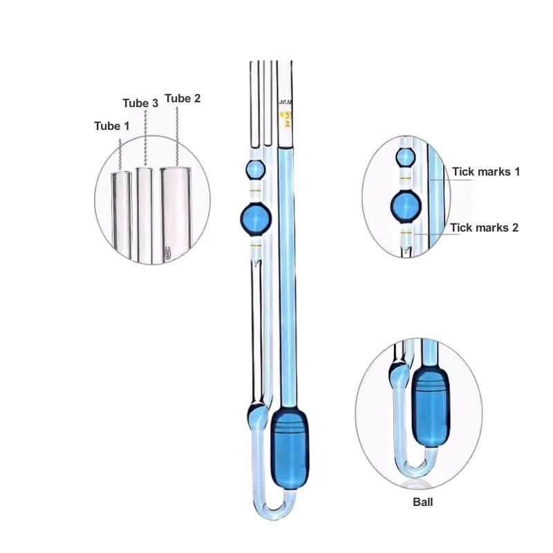 Viscómetro capilar, viscosímetro Ubbelohde for medición del coeficiente de viscosidad petróleo 1834 Tipo 0,24 mm ~ 1,83 PCS(1.55mm)(0.88mm)