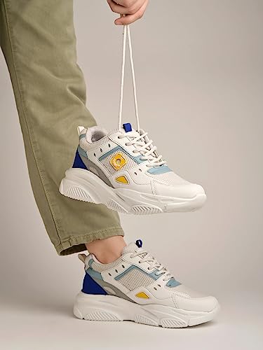 Image of Shoetopia Colorblock Breathable Chunky Sneakers For Women & Girls