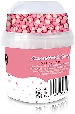 Nad's Hair Removal Hard Wax Beads - Full Body Hard Wax Kit For Women - Microwaveable Hot Wax No-Strip Formula (Strawberries & Cream) 200g with 2 Applicators & 2 Oil Wipes