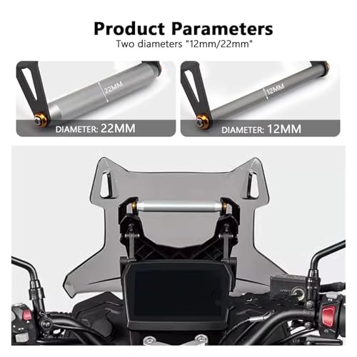 Support GPS moto Voge DSX525 2023 extension crossbar guidon 22mm bulle - 4