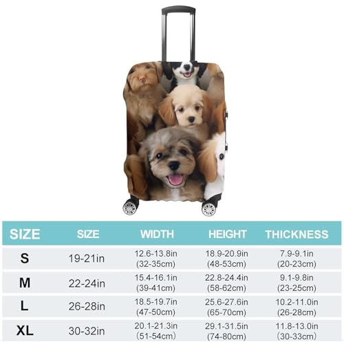 Cute Dogs Luggage Cover, Elastic Luggage Protector Fits 19-32in Suitcases, Washable & Anti-Scratch Suitcase Cover for Men Women XL2