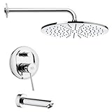 Remer TSF2145-CR Peleo-Set Moderno per Vasca da Bagno e Doccia, Cromato Lucido