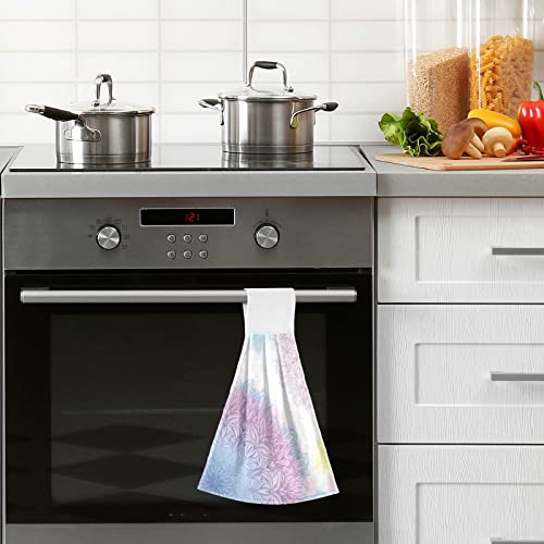 Vnurnrn Hand Towels For Kitchen 2 Pcs Hanging Kitchen Towels Set，Soft Absorbent Tea Bar Dish Cloths Bath Towel For Bathroom Laundry Room (Pink And Blue Mandala) #TOP4