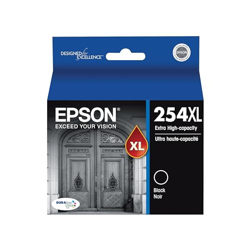 EPSON 254 DURABrite Ultra Ink High Capacity Black Cartridge (T254XL120-S) Works with WorkForce WF-3620, 3640, 7110, 7610, 7620, 7710, 7720, 7210 EPSON 254 DURABrite Ultra Ink High Capacity Black Cartridge (T254XL120-S) Works with WorkForce WF-3620, 3640, 7110, 7610, 7620, 7710, 7720, 7210