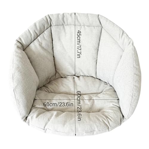 Coussin de chaise Egg de rechange en lin beige lavable intérieur extérieur