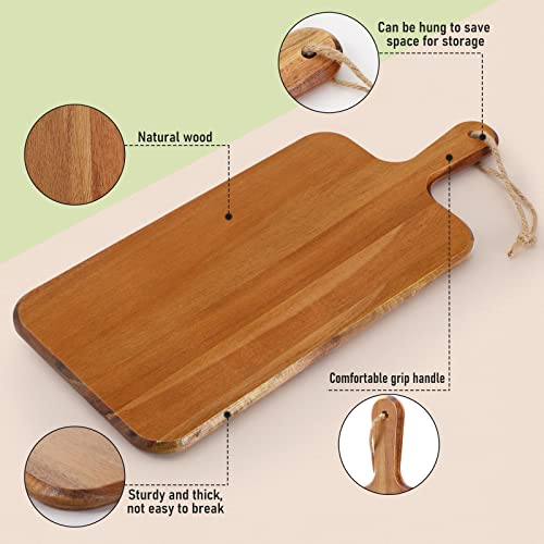 Set 6 Tablas de Cortar de Madera Acacia con Mango 43x18 cm miniatura 2