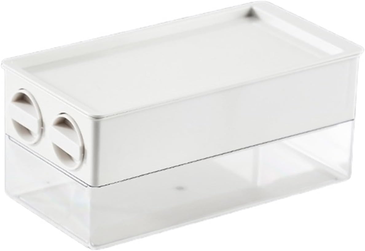 Ice Bucket Ice Cube Tray Mold Large Capacity Storage Box Container for Cocktails Beer Wine and Juice Drinks Beverage Ice Tub(White)