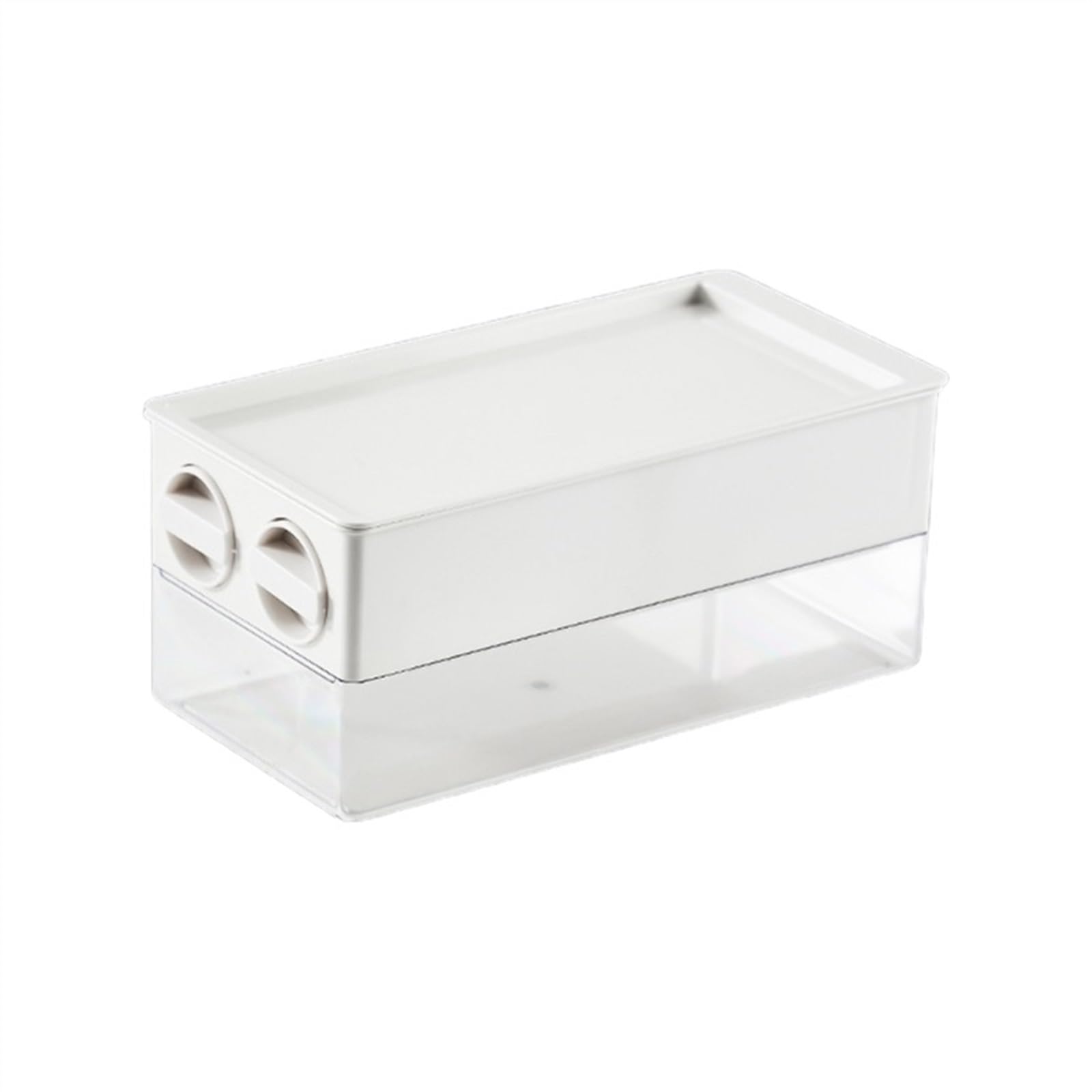 Bandeja para cubitos de hielo con caja de almacenamiento de gran capacidad color blanco