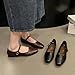 Women's Classic Retro Square Toe Flat Mary Jane Shoes Fashionable and Comfortable Walking Flat Shoes with Buckles (Brown,8)