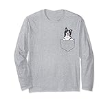 Border Collie Dog In a Pocket Border Collie Long Sleeve T-Shirt