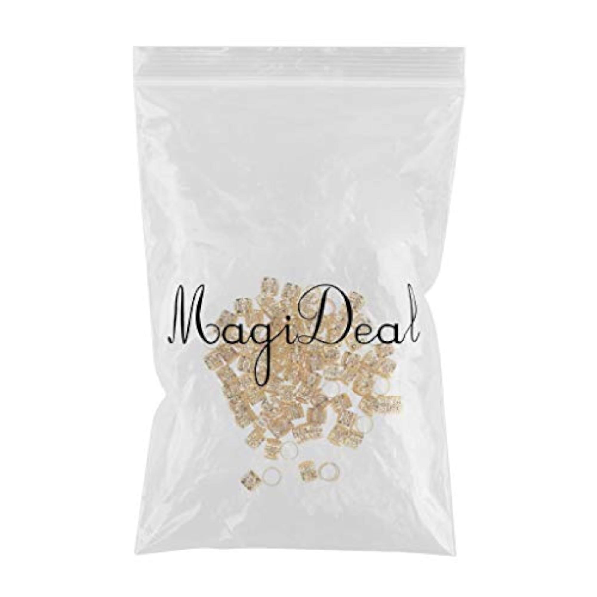 100Pcs Heart Metal Cuff Hair Extension Decorations, Gold