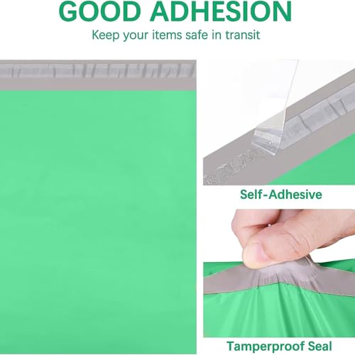 Image of Metronic Poly Mailers 14.5X19 500Pack, Strong Adhesive Shipping Bags for Clothing, Waterproof Mailers Poly Bags for Small Businesses, Flexible Mailing Bags Packages Bags Green
