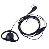 KEYBLU D-Ring 2 Pin Walkie Talkie Earpiece/Headset with Mic Compatible with Retevis RT21 RT22 Baofeng UV-5R Two Way Radio (Kenwood)