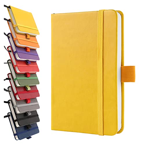A6 Notebooks, Pocket Notebook Small Notebook Note Pads Hardback Notebook A6 Small Notepad Journal 200 Pages(100 Sheets)-Yellow