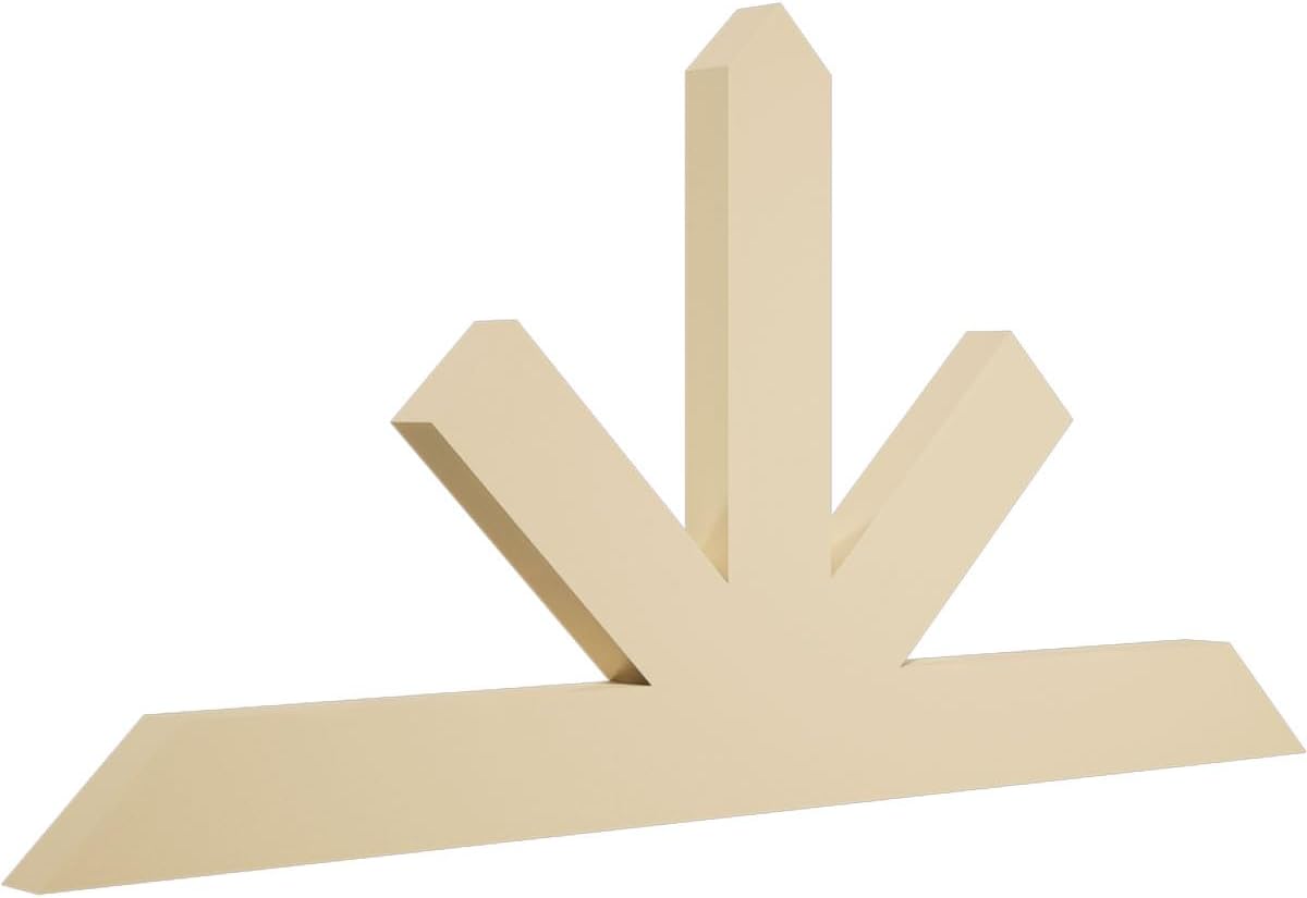 48"W x 24"H x 2"D x 4"F, 12/12 Pitch, Saratoga Signature Urethane Gable Bracket, Primed Tan