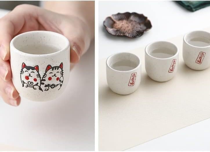 Juego de sake de cerámica de alta calidad estilo vintage con tazas para vajilla de sushi 3