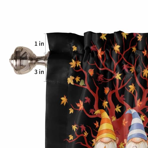 SODIKA Saia para janelas com bolso de varão cortina curta com bloqueio de luz blackout para sala de