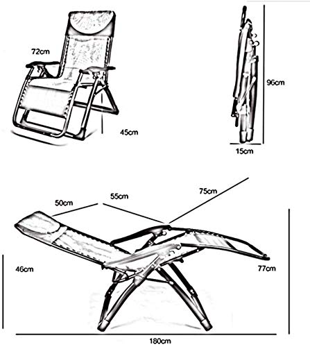 Chaise pliante Zero Gravity et inclinable réglable pour jardin et camping - 3