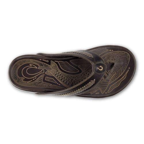 Image of OluKai Mea Ola Mano Men's Leather Sandals, Hand-Woven Hawaiian Strap