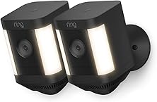 Ring Spotlight Cam Plus Battery by Amazon | Wireless outdoor Security Camera 1080p HD Video, Two-Way Talk, LED Spotlights, Siren, alternative to CCTV system | 2 Cameras