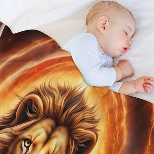 Manta de forro polar de león para sofá y cama 130x150 cm 4
