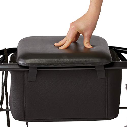 Medline Basic Steel Rollator With Seat, Black With U.s. Army Logo, 6" Wheels, Supports Up To 350 Lbs #TOP4