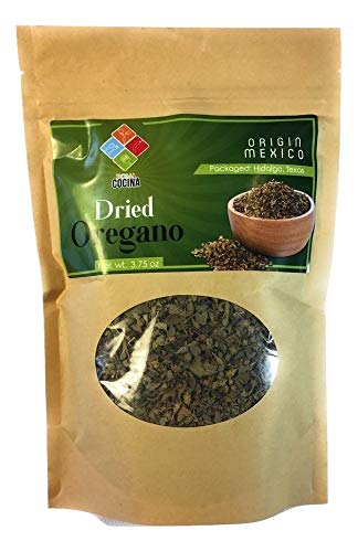 Dried Mexican Oregano 3.75oz by Roma Cocina for pozole menudo tacos mole enchiladas salsas barbacoa seasonings guisado soups stews in resealable kraft bag
