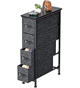 Pipishell Fabric Dresser, Narrow Vertical Dresser Chest Storage Tower with 4 Fabric Drawer, Tall ...
