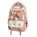 Genérico Mochila para niños y niñas, ligera, de viaje, escolar, bonita, estilo coreano, con diseño de nube arcoíris, duradera, cómoda y para uso diario. (Red, One Size)