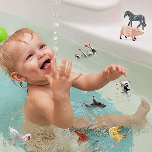 animais fazenda - 12 Estatuetas Fazenda Pequenas PCS para Crianças | Animais fazenda realistas brinq