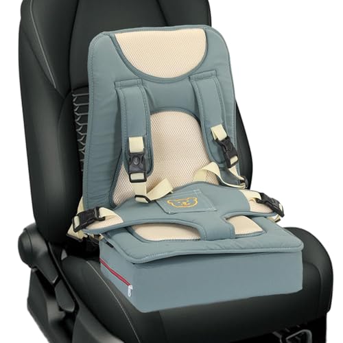 Asiento de coche portátil para niños, silla de comedor, asiento elevador de viaje para niños, cinturón ajustable, cojín...