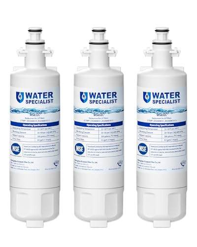 Waterspecialist 469690 ADQ36006101 Refrigerator Water Filter, Replacement for LG® LT700P®, Kenmore® 9690, ADQ36006102, 46-9690, LFXS30766S, WSL-3, FML-3, RFC1200A, Pack of 3