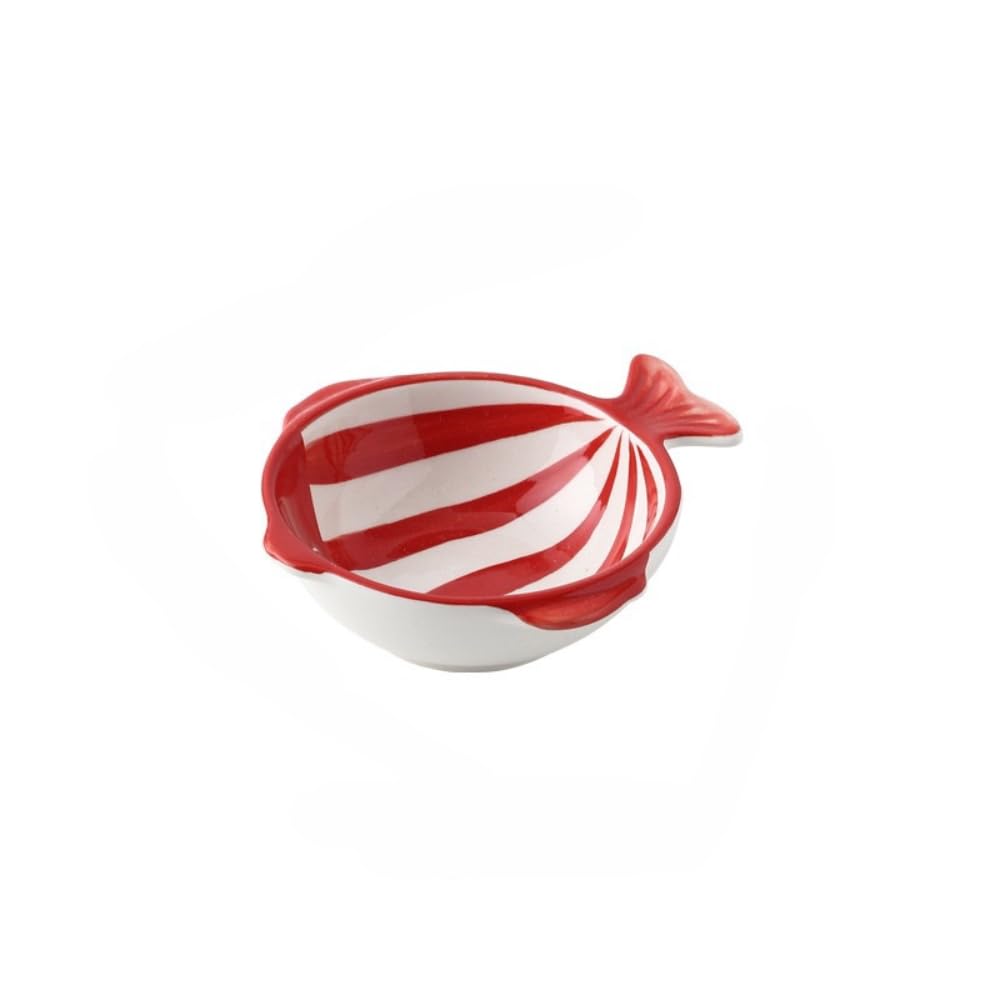 Cute Small Fish Dish Hand-Painted Underglaze Colored Fish-Shaped Dish Small Dish Dipping Dish Flavor Dish Vinegar Dish Soy Sauce Dish Snack Dish (Style 4,120 ml/4.05 oz)
