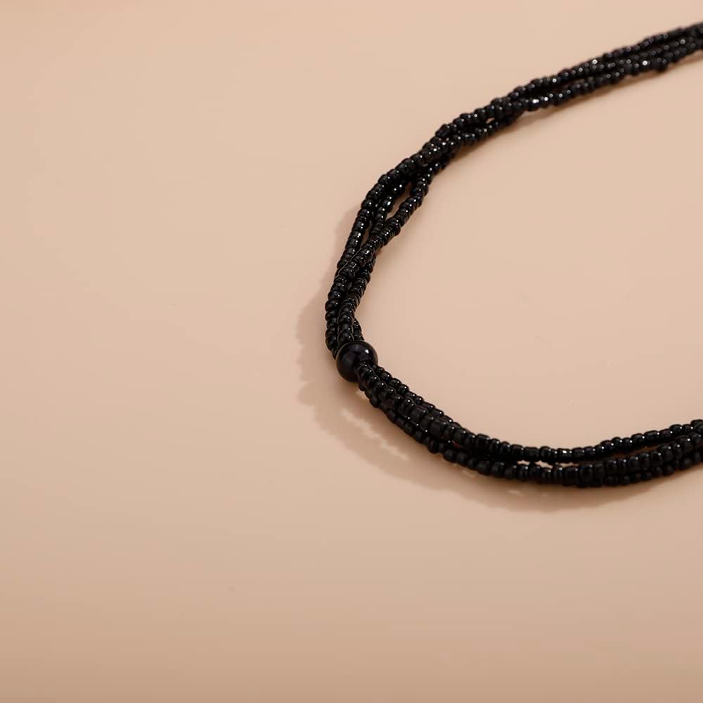 Aimimier Bohemian 3-Strand Faux Pearl Knot Beaded Necklace - Image 5