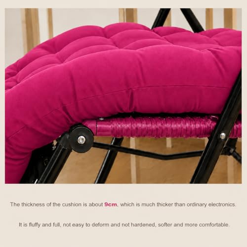 Image of Rocking Chair Cushion Set 18 x 50 Inch Thick Tufted Chair Cushion with Backrest and Seat Pad Soft Premium Fabric Polyester Filling Non Slip Indoor Outdoor Rocking Chair Replacement Cushion (Pink)