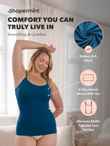 Image of SHAPERMINT Womens Tops - Scoop Neck Cami Body Shaper for Women, Shapewear Tummy Control, Camisole Tank Tops for Women